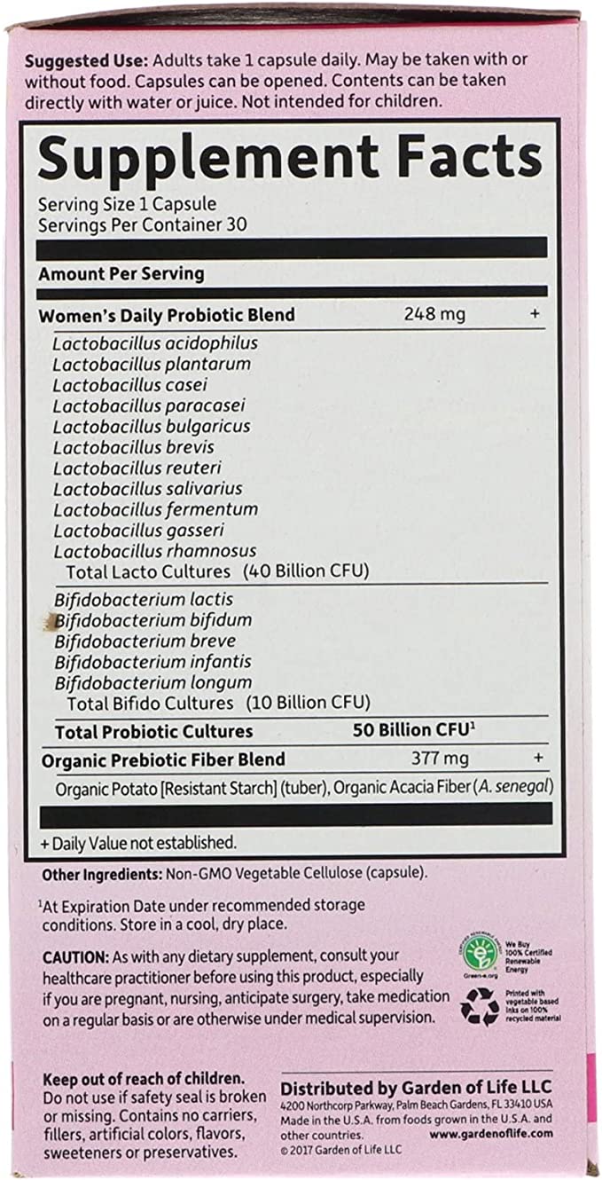 Garden Of Life Probiotic Woman´s Once Daily